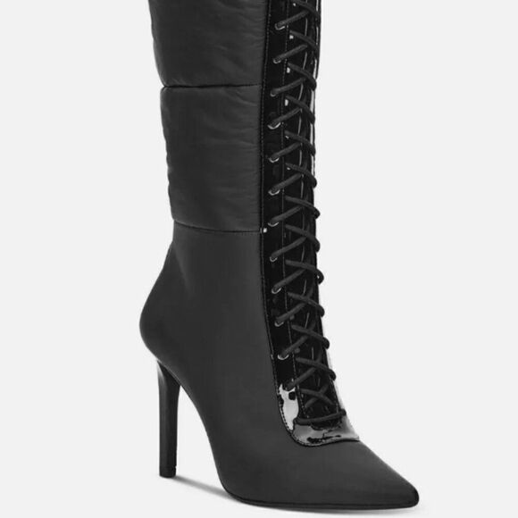 INC International Concepts Sicole Lace-Up Boots- Black- Size 5.5 M (Medium) NIB - Picture 1 of 8